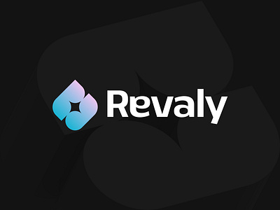 Revaly Logo Design abstract abstract logo brand identity branding fire fire logo futuristic geometric gradient logo intelligence logo logo design modern logo saas symbol virtual reality vr logo web3 xr logo