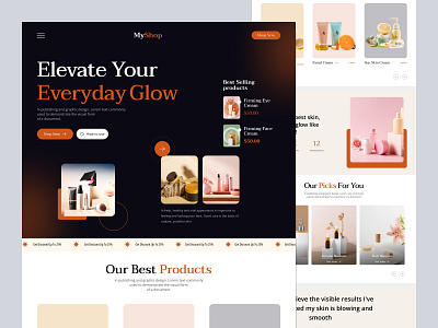 Beauty E-commerce Website beauty beauty clinic beauty e commerce website cosmetics e commerce landing landing page skincare store sujon ui ui design ui ux ux web web design website