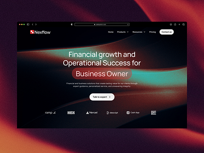 Fintech website hero header design concept dark design dark theme dark website finance finance website fintech hero header landing page landing page design saas saas design saas header saas landing page saas website web design webflow webflow design webflow developer webflow website