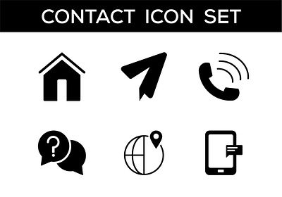 Contact Icon Set 3d animation contact icon set design graphic design illustration motion graphics simple typography ui ux