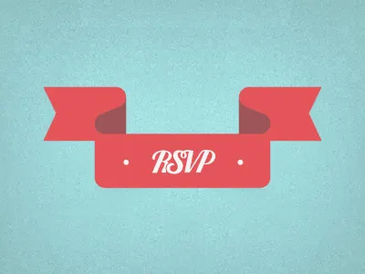 Rsvp blue illustration pink red