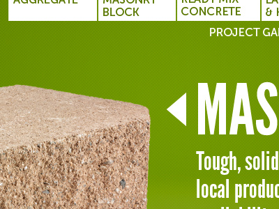 Concrete Bricks brick header website