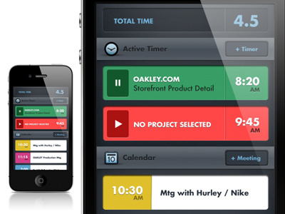 Managing your time... button interface iphone navigation