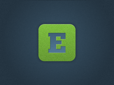 E is for... blue e green icon texture