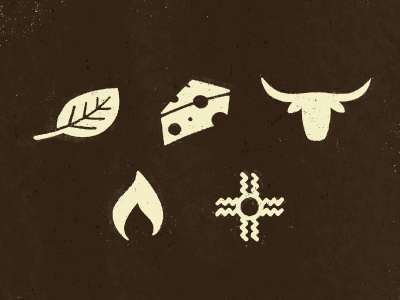 Flavors cheese flame flavors icons leaf nom southwest steak symbols