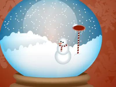 Snowglobe holiday card illustration illustrator