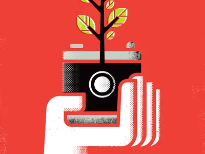 Camera poster camera hand