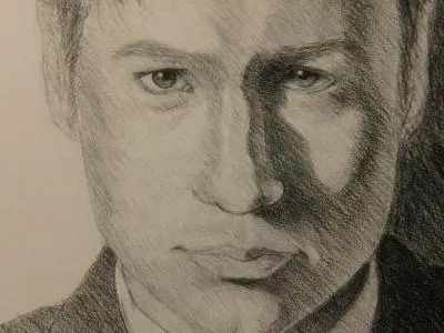 Fox Mulder Again black charcoal male portraits white