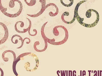 Swing Je T'aime album overlay swirls tan