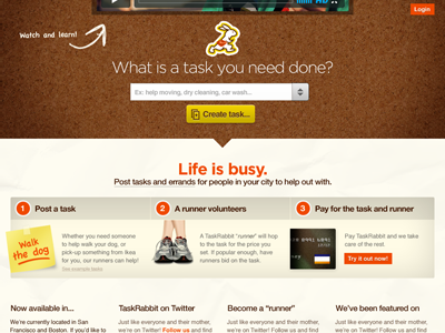 Task Rabbit Homepage Redesign homepage rabbit redesign taskrabbit