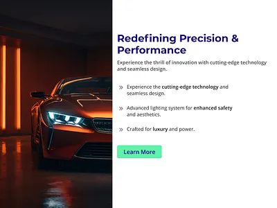 Features page for car website design features figma page ui ux webpage website design