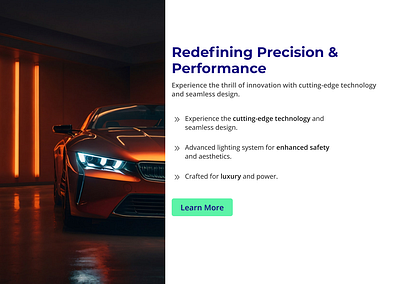 Features page for car website design features figma page ui ux webpage website design