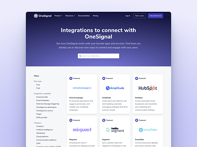 Integrations Directory 2024 directory integration onesignal ui