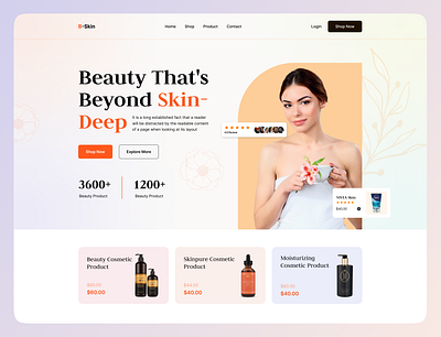 B-Skin - Skin Care Product Landing Page Design 3d animation apartement app design architecture b ski beauty branding graphic design landing page logo motion graphics ui webdesign website