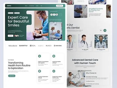 Dentu-Dental Website Landing Page clinic care consultation website dental care dental clinical dentist design doctor e commerce healthcare hero section landing page medical website medicine medicine landing page online shop smile teeth website website design website landing page