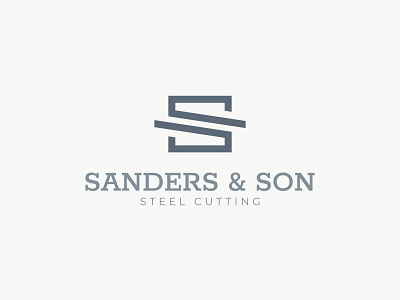 Sanders & Son Steel Cutting Logo Design branding craftsmanship logo durable logo design graphic design industrial branding lettermark logo design logo s logo mark steel industry logo