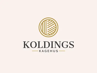 Koldings Kagehus Logo Design abstract lettermark artisanal bakery logo concept bakery logo branding elegant bakery identity golden color palette logo graphic design k logo design local pastry shop identity logo minimalist logo design pastry shop logo premium pastry shop branding scandinavian pastry shop logo