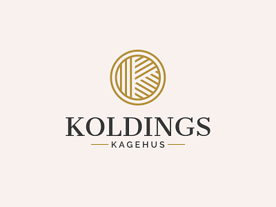 Koldings Kagehus Logo Design abstract lettermark artisanal bakery logo concept bakery logo branding elegant bakery identity golden color palette logo graphic design k logo design local pastry shop identity logo minimalist logo design pastry shop logo premium pastry shop branding scandinavian pastry shop logo