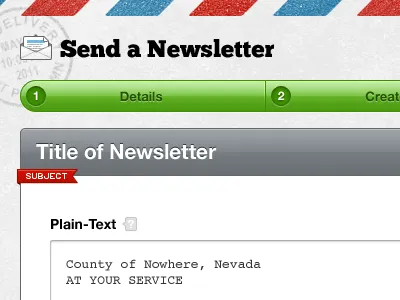 Send a Newsletter airmail newsletter progress