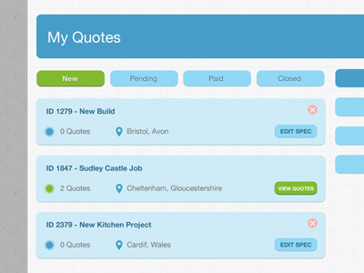 Quote System UI clean css3 interface rounded ui