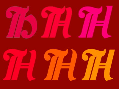 6 H's blackletter italic revival