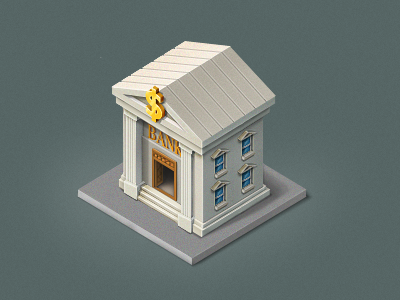 Bank bank dollar game isometric