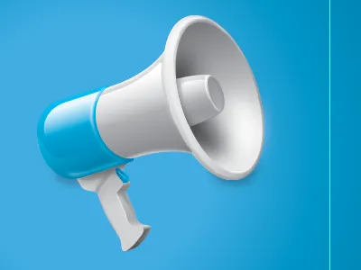 Megaphone blue icon megaphone