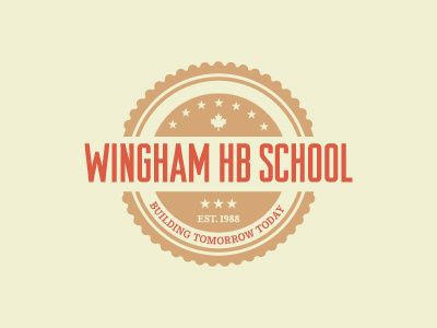 Wingham HB School V2 canada canadian crest round school stamp