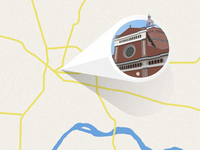 Map Preview badge church italy map pavia