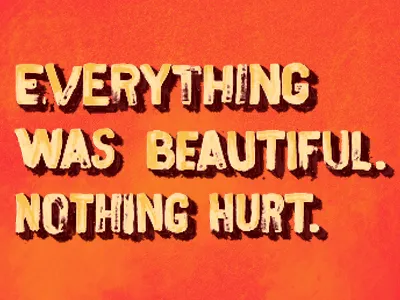 11/11 lettering paint quote type vonnegut