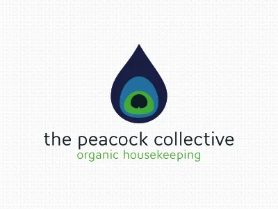 Peacock Collective blue branding free throw logo