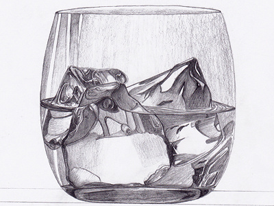 Sketch black glass ice illustration lighting pencil shading white