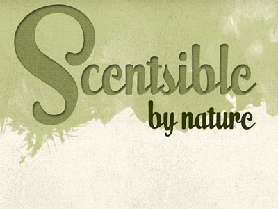 Scent green logo texture typography watercolor