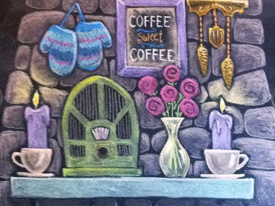 Chalkboard chalk chalkboard coffee mural wall