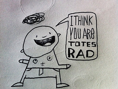 Totes rad. black drawing rad totes white