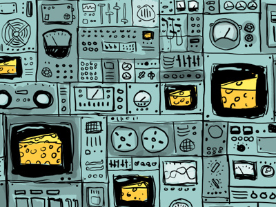 Console Sketch aqua cheese computer electronics illustration sketch turquoise