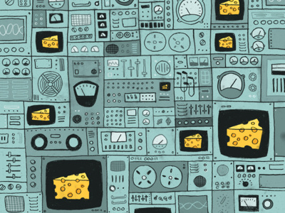 Cheese Console - Final aqua cheese computer electronics illustration turquoise