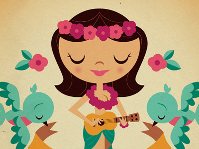 Aloha aloha design flash hula illustration jerry sailor tattoo ukulele vector