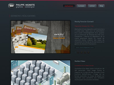 Portfolio blue black css form dark grey lightbox portfolio showcase steel blue webdesign
