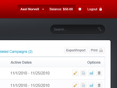 OptCulture - Dashboard Refresh 3 admin dark dashboard red