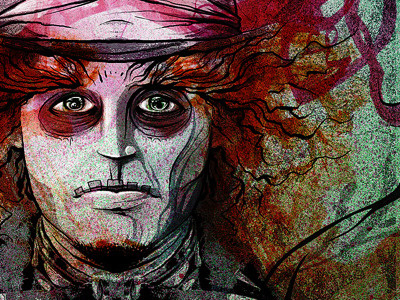 Me As Mad Hatter face hatter illustrator mad mixed photoshop skull watercolor