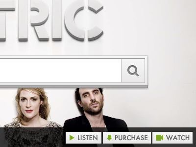 Metric 3d advertisement grey grooveshark music search