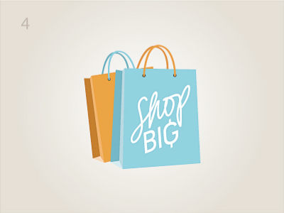 Shop Big - Shopping Bag 2 bags blue illustrator logo orange shopping bag vector