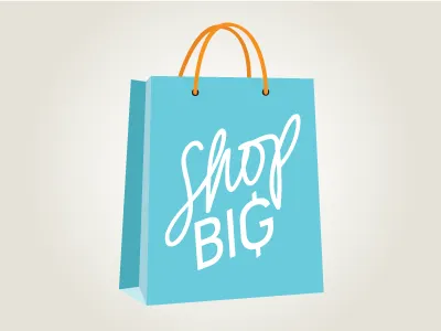 ShopBig - Shopping Bag blue logo orange shopping bag white