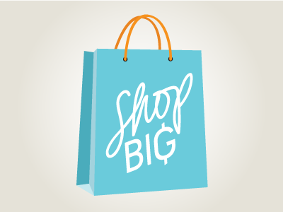 ShopBig - Shopping Bag blue logo orange shopping bag white