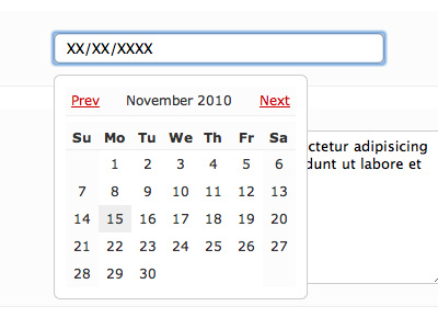 Sexual Date Picker black data date picker jquery red white