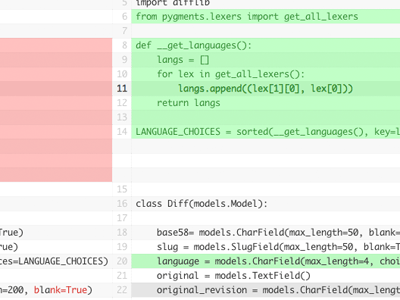 Diff styles code diff