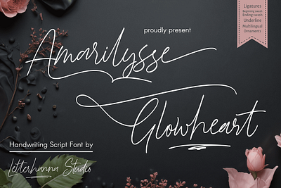 Amarilysse Glowheart Font branding design font graphic design handwritten illustration logo script font typeface ui