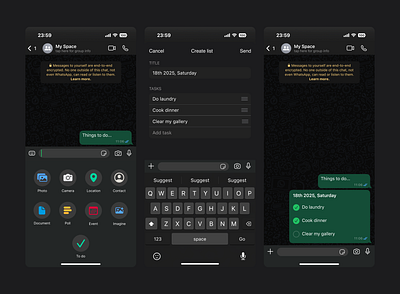WhatsApp To-Do Lists ui