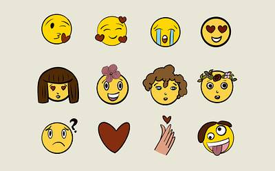 Emoji illustration set branding graphic design illustration vector